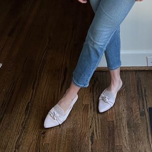 Suede Bow Knot Mule Flats